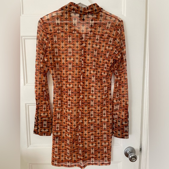 Urban Outfitters Sharon Button-up Mesh Shirt Dress - Picture 7 of 9